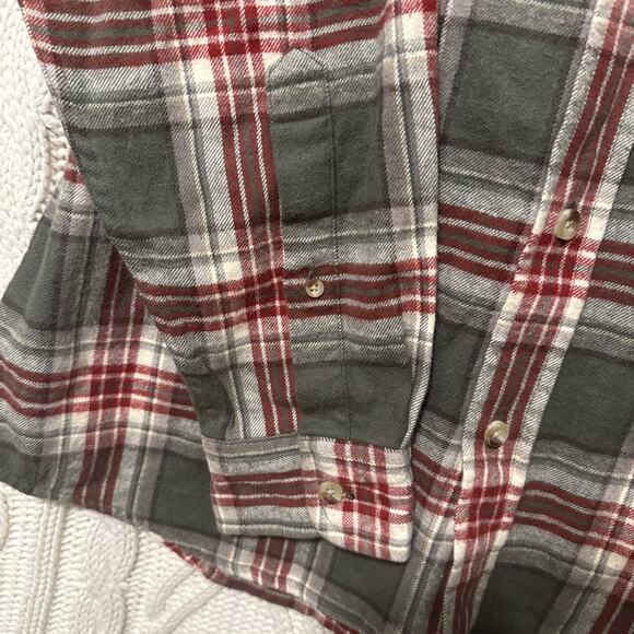 RedHead Mens medium Flannel Button Down plaid Shirt red green NWT - Picture 5 of 10